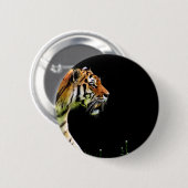 Tiger Approaching - Wildtierarbeiten Button (Vorne & Hinten)
