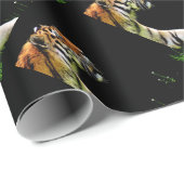 Tiger Approaching - Wildtierarbeiten Geschenkpapier (Rolleneckpunkt)