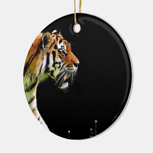 Tiger Approaching - Wildtierarbeiten Keramik Ornament (Links)