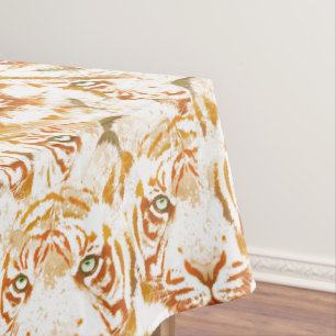 Tiger-Aquarell stellt Muster gegenüber Tischdecke
