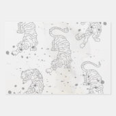 Tiger Aquarellmuster Wrapping Paper Sheets Geschenkpapier Set (Vorderseite 3)