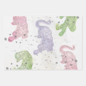 Tiger Aquarellmuster Wrapping Paper Sheets Geschenkpapier Set (Vorderseite 2)