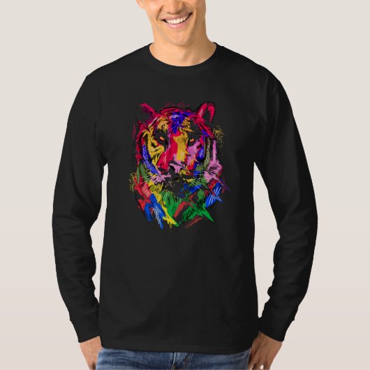Tiger Art Animal Lovers Colourful Premium T-Shirt (Vorderseite)
