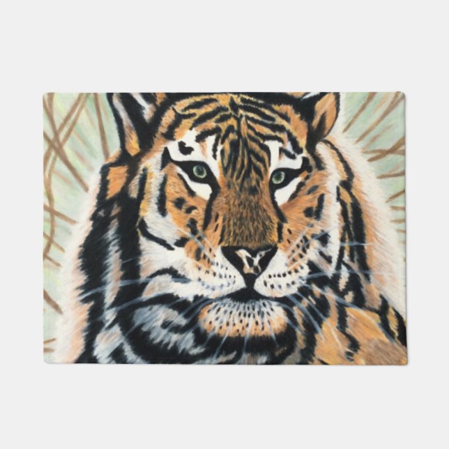 Tiger Art Color Pencil Zeichnend Fußmatte (Vorderseite)
