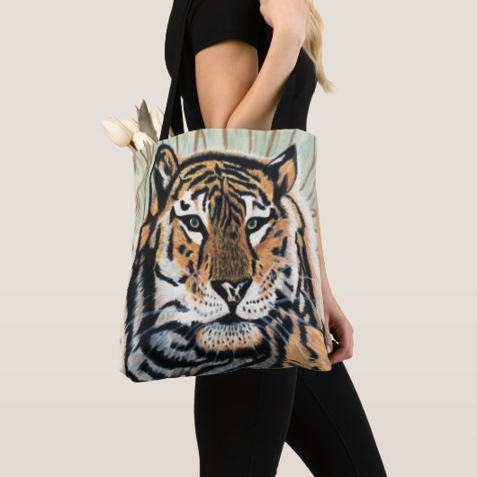 Tiger Art Color Pencil Zeichnend Tasche (Von Nahem)