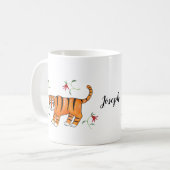 Tiger Art Comic mit Tiger Big Cat individuelle Nam Kaffeetasse (Vorderseite Links)
