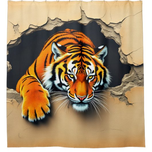 Tiger Art Duschvorhang (Vorderseite)