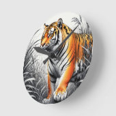Tiger Art Farbe teilweise Schwarz-weiß Zeichnend Runde Wanduhr (Winkel)