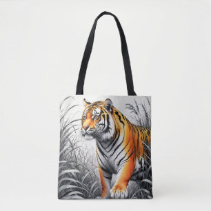 Tiger Art Farbe teilweise Schwarz-weiß Zeichnend Tasche