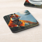Tiger Art Getränkeuntersetzer (Linke Seite)