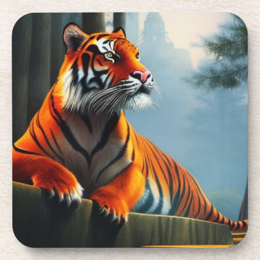 Tiger Art Getränkeuntersetzer (Vorderseite)