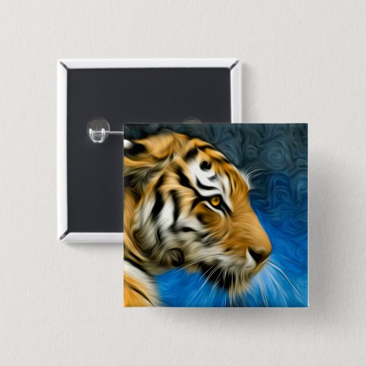 Tiger Art Painting Button (Vorne & Hinten)