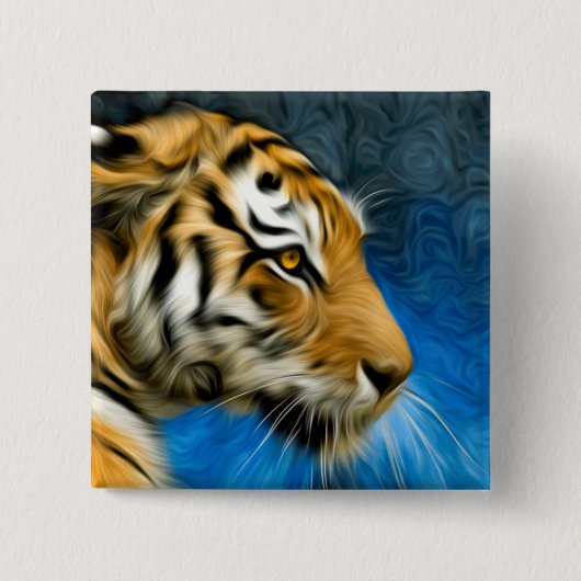 Tiger Art Painting Button (Vorderseite)