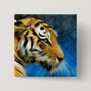Tiger Art Painting Button