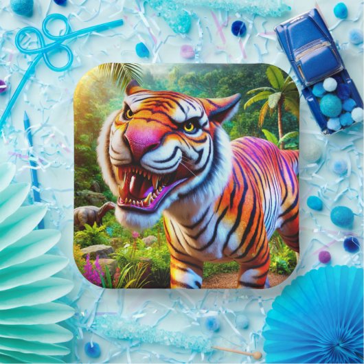 Tiger Art Pappteller (Party)