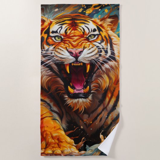 Tiger Art Strandtuch (Vorderseite)