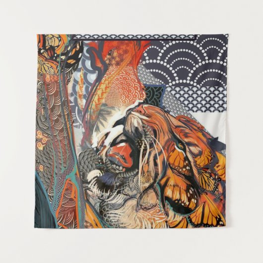 Tiger Art Wandteppich (Vorderseite (Horizontal))