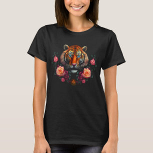 Tiger Artwork Blume Blue Eyes Zoo Tiger T-Shirt