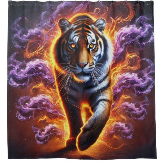 Tiger Artwork Duschvorhang (Vorderseite)