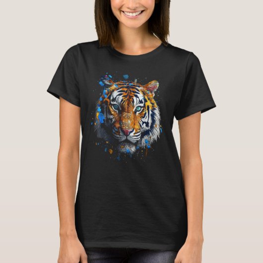 Tiger Artwork - Farbenfrohe Tierkunst Tiger 1 T-Shirt (Vorderseite)