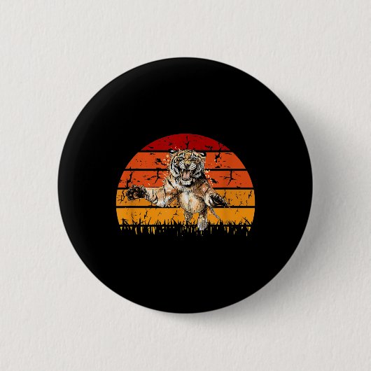 Tiger, Asien Tiger Umweltschutz, Tiger Button (Vorderseite)