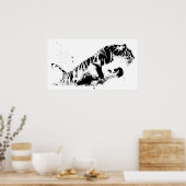Tiger Attack Poster Print - Tiger Silhouette (Küche)