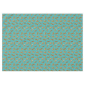 Tiger auf Aquamarinem Muster Tischdecke (Vorderseite (Horizontal))