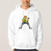 Tiger auf Cricket mit Cricket-Schläger Hoodie (Vorderseite)