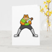 Tiger auf Cricket mit Cricket-Schläger Karte (Gelbe Blume)