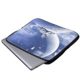 Tiger auf dem Mond Laptopschutzhülle (Vorne Knopf)