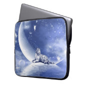 Tiger auf dem Mond Laptopschutzhülle (Vorderseite Links)