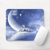 Tiger auf dem Mond Mousepad (Mit Mouse)