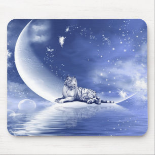 Tiger auf dem Mond Mousepad