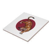 Tiger auf dem Roten Kreis Fliese (Seite)