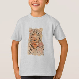 Tiger auf dem T - Shirt eines Jungen