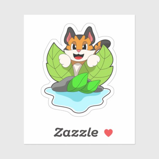 Tiger auf der Jagd Aufkleber (Blatt)