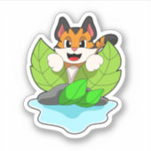 Tiger auf der Jagd Aufkleber (Vorderseite)