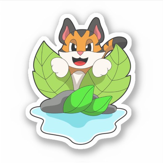 Tiger auf der Jagd Aufkleber (Vorderseite)