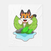 Tiger auf der Jagd Fleecedecke (Vorderseite)