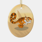 Tiger auf der Jagd Keramik Ornament (Rechts)