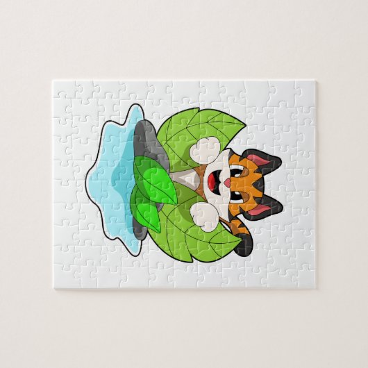 Tiger auf der Jagd Puzzle (Horizontal)