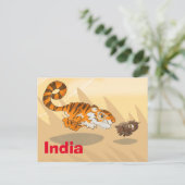 Tiger auf der Jagdkarte Postkarte (Stehend Vorderseite)
