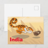 Tiger auf der Jagdkarte Postkarte (Vorne/Hinten)