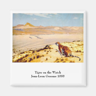 Tiger auf der Uhr durch Jean-Leon Gerome 1888 Magnet