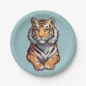 Tiger auf einem Sky Blue Background Pappteller (Vorderseite)