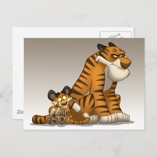 Tiger auf einer Postkarte (Vorne/Hinten)