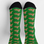 Tiger auf grünem Hintergrund Socken (Oben)