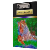 Tiger auf grünem und blauem Gras Klemmbrett (Links)