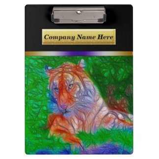 Tiger auf grünem und blauem Gras Klemmbrett