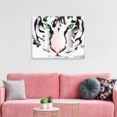 TIGER AUF LEINWAND-WEISS 20 "x 16" Leinwanddruck (Insitu (Wohnzimmer))